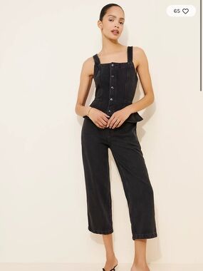 Free People We The Free Hazel Denim Jumpsuit